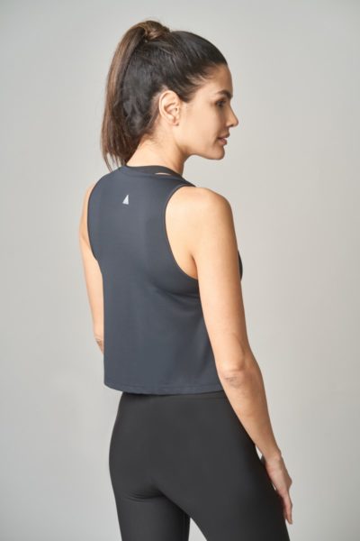 Crop Fit Tank Black Lauf Back